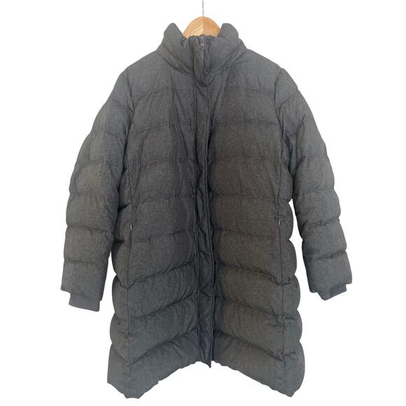 Lands End Puffer Coat Dark Gray Sz 1X - Picture 1 of 5